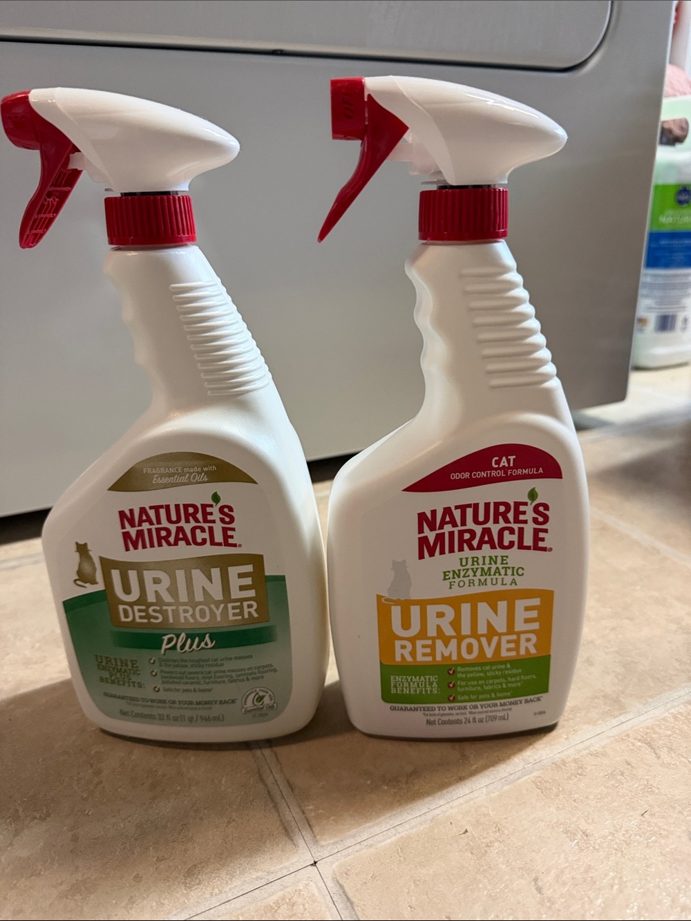Cat urine cleaner for carpet (2 bottles) both used one time. 2 months old